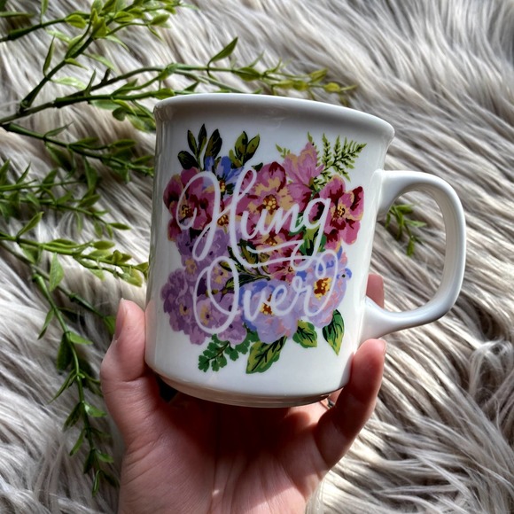 *SOLD* Floral "Hungover" Coffee Mug - Picture 4 of 4